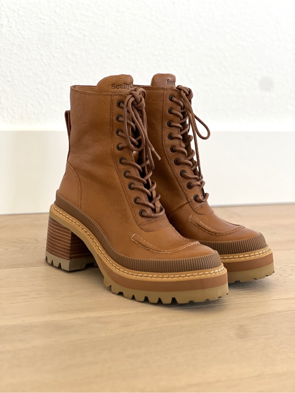 See By Chloe Mahalia Tan Leather Boots